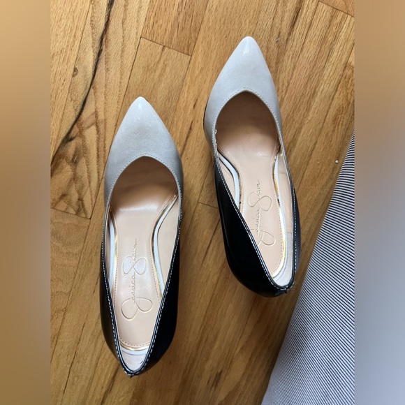 Jessica Simpson ombré black and white platform pointed heels - Picture 5 of 16